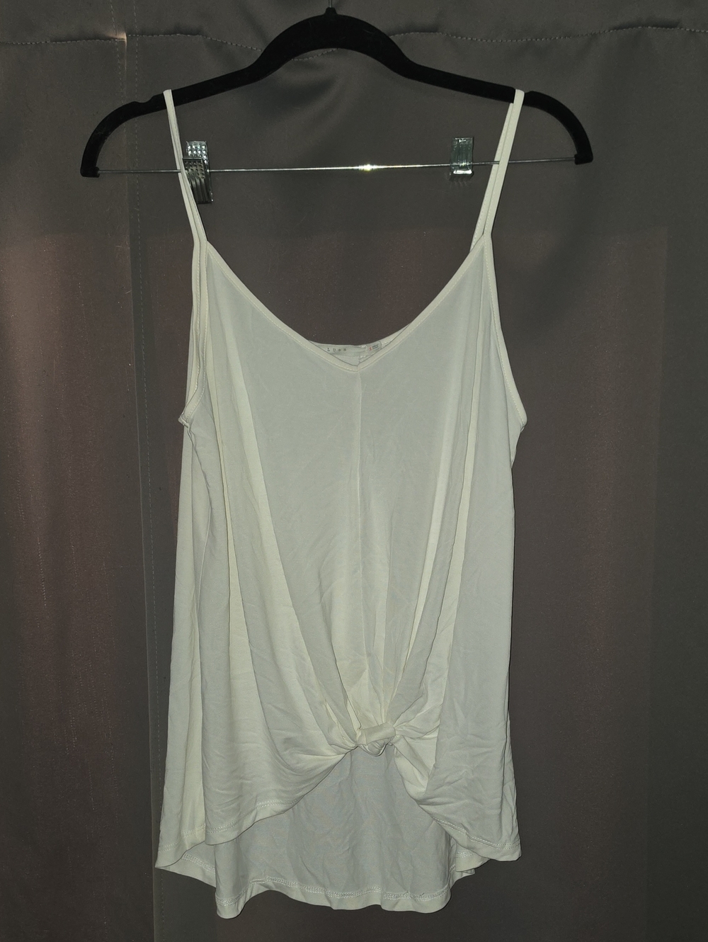 Lush Women'Small White Tie Front Tank Top Size Small Like New